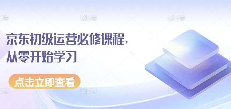 京东初级运营必修课程，从零开始学习-领学通