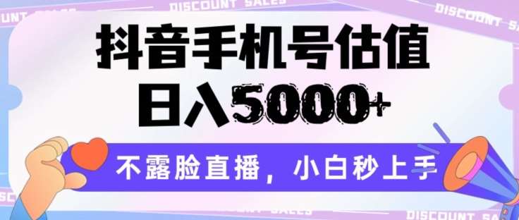 抖音手机号估值，日入5000+，不露脸直播，小白秒上手【揭秘】-领学通