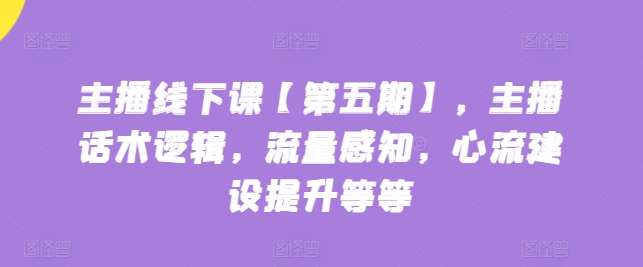 主播线下课【第五期】，主播话术逻辑，流量感知，心流建设提升等等-领学通