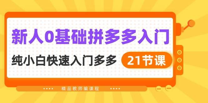（10299期）新人0基础拼多多入门，​纯小白快速入门多多（21节课）-领学通