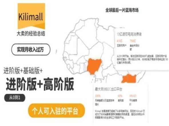 kilimall非洲电商培训，基础版+进阶版+高阶版，从0到1个人可入驻的平台-领学通