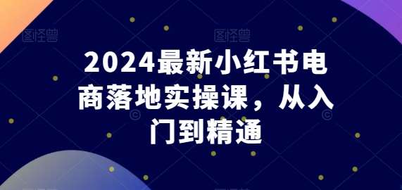 2024最新小红书电商落地实操课，从入门到精通-领学通