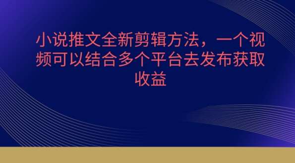 小说推文全新剪辑方法，一个视频可以结合多个平台去发布获取【揭秘】-领学通