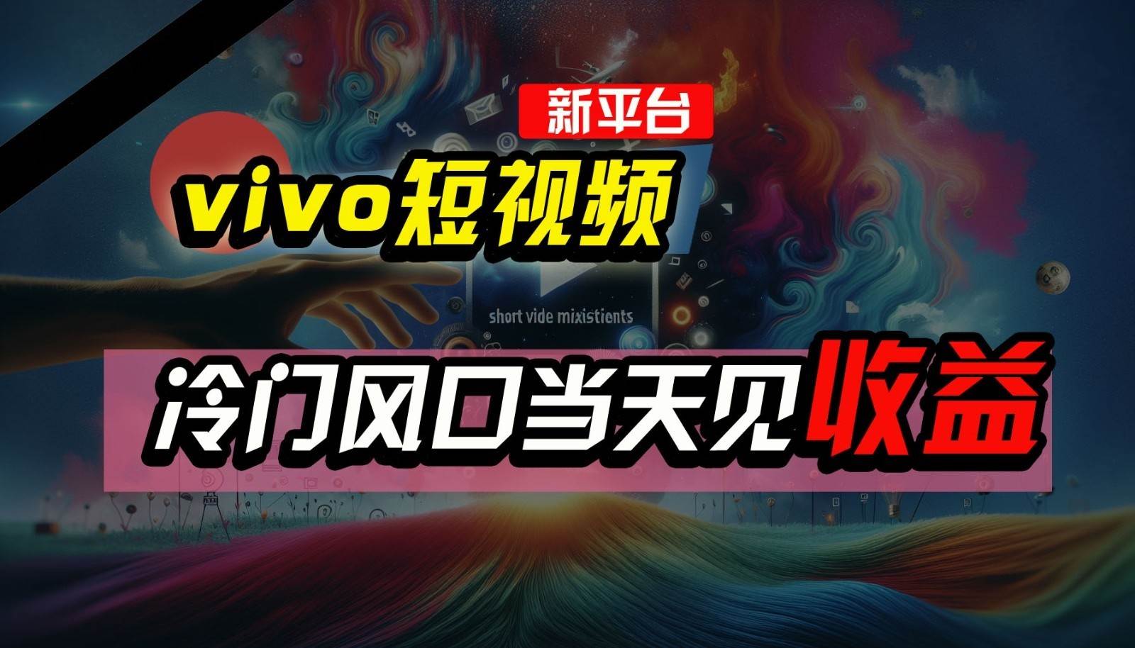 全新平台vivo短视频，新风口AI混剪无脑搬运，冷门风口当天见收益，7天撸了2300+了-领学通