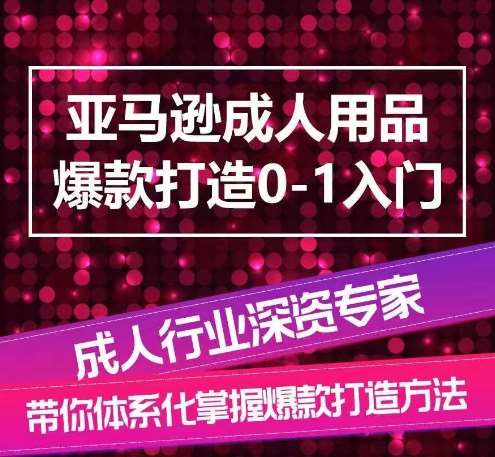 亚马逊成人用品爆款打造0-1入门，系统化讲解亚马逊成人用品爆款打造的流程-领学通