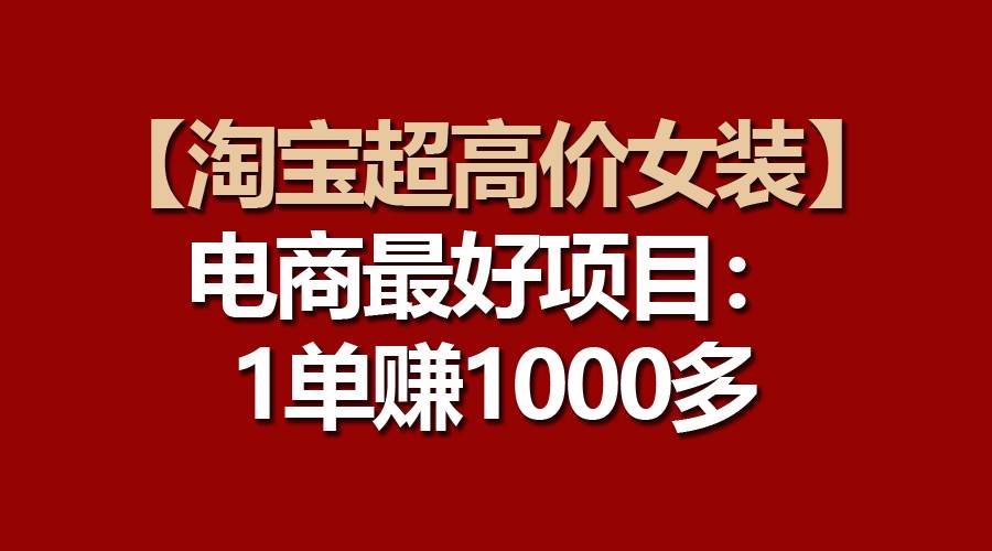（10514期）【淘宝超高价女装】电商最好项目：一单赚1000多-领学通