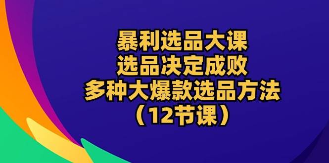 （10521期）暴利 选品大课：选品决定成败，教你多种大爆款选品方法（12节课）-领学通