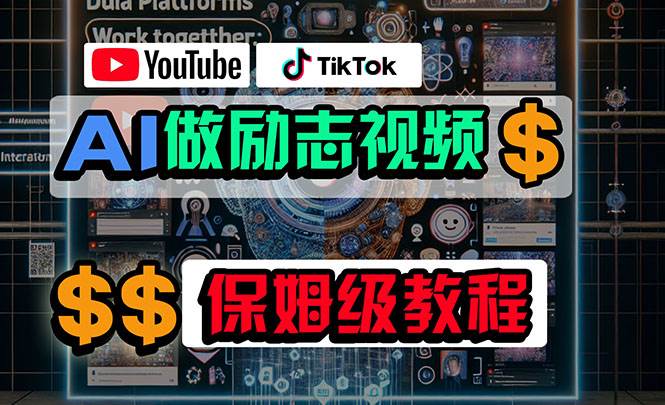 （10520期）利用AI制作励志视频，在YouTube和TikTok赚钱，小白可做（附工具）-领学通