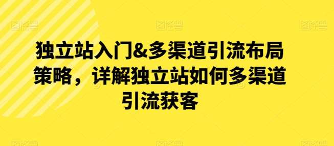 独立站入门&多渠道引流布局策略，详解独立站如何多渠道引流获客-领学通