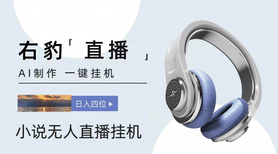 右豹小说无人直播挂机吸金项目，简单易行收益稳定， 月入1000+-领学通