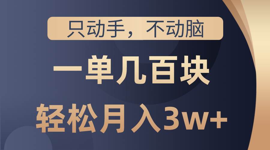 （10561期）只动手不动脑，一单几百块，轻松月入3w+，看完就能直接操作，详细教程-领学通