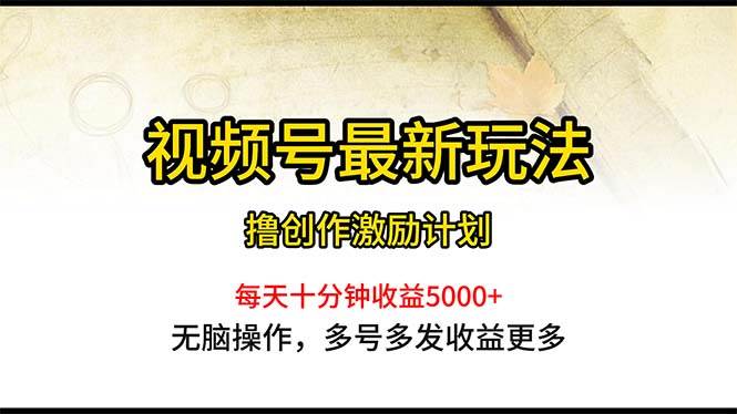 （10591期）视频号最新玩法，每日一小时月入5000+-领学通