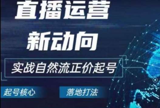 2024电商自然流起号，​直播运营新动向，实战自然流正价起号-领学通