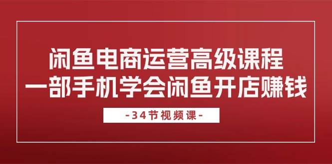（10686期）闲鱼电商运营高级课程，一部手机学会闲鱼开店赚钱（34节课）-领学通