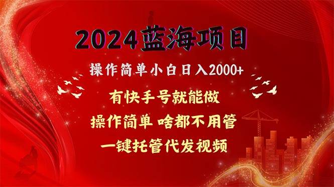（10693期）2024蓝海项目，网盘拉新，操作简单小白日入2000+，一键托管代发视频，…-领学通