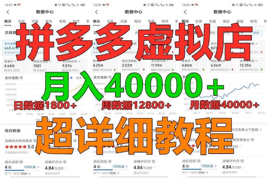 拼多多虚拟电商训练营月入40000+，全网最详细，你做你也行，暴利稳定长久-领学通