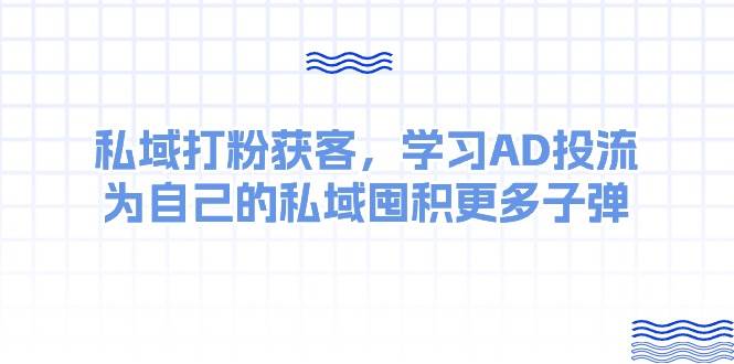 （10728期）某收费课：私域打粉获客，学习AD投流，为自己的私域囤积更多子弹-领学通