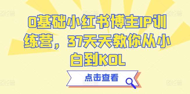0基础小红书博主IP训练营，37天天教你从小白到KOL-领学通