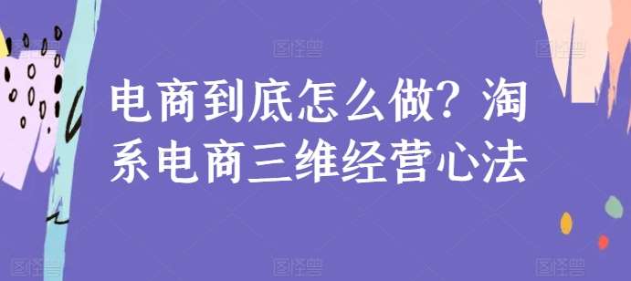 电商到底怎么做？淘系电商三维经营心法-领学通