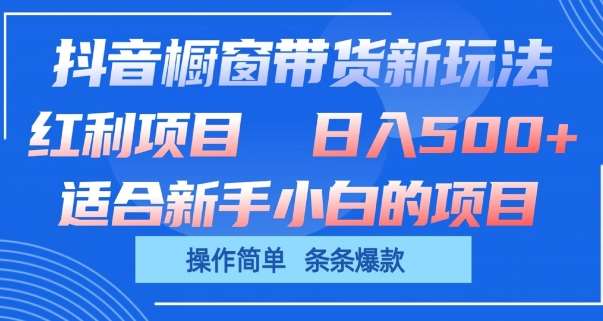 抖音橱窗带货新玩法，单日收益几张，操作简单，条条爆款【揭秘】-领学通