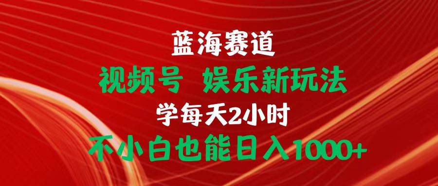 （10818期）蓝海赛道视频号 娱乐新玩法每天2小时小白也能日入1000+-领学通