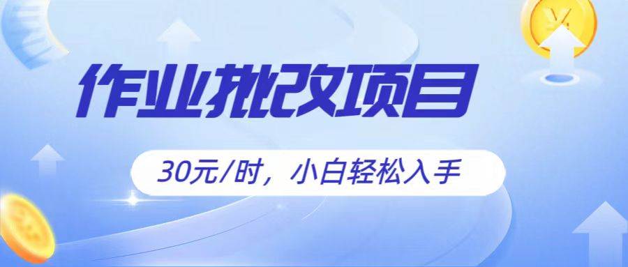 作业批改项目30元/时，简单小白轻松入手，非常适合兼职-领学通