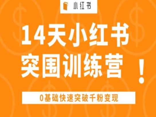 14天小红书突围训练营 ，0基础快速突破千粉变现-领学通
