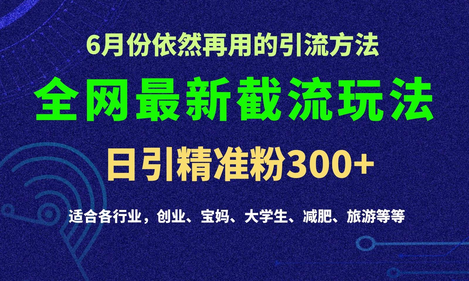 2024全网最新截留玩法，每日引流突破300+-领学通