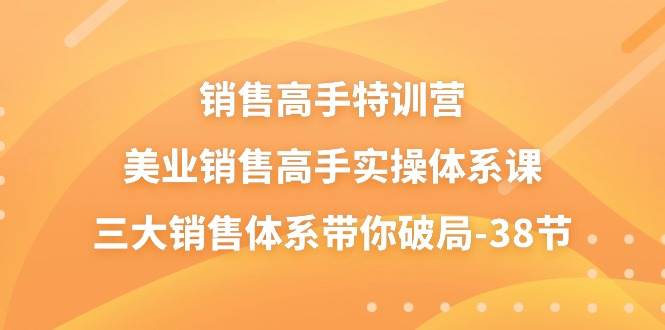 （10939期）销售-高手特训营，美业-销售高手实操体系课，三大销售体系带你破局-38节-领学通