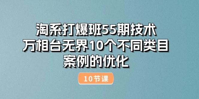 （10996期）淘系打爆班55期技术：万相台无界10个不同类目案例的优化（10节）-领学通