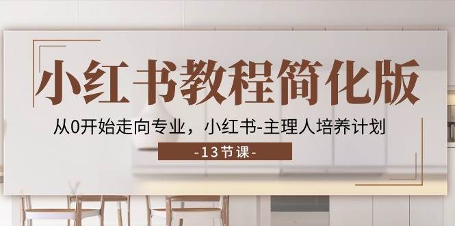 小红书教程简化版，从0开始走向专业，小红书主理人培养计划 (13节)-领学通