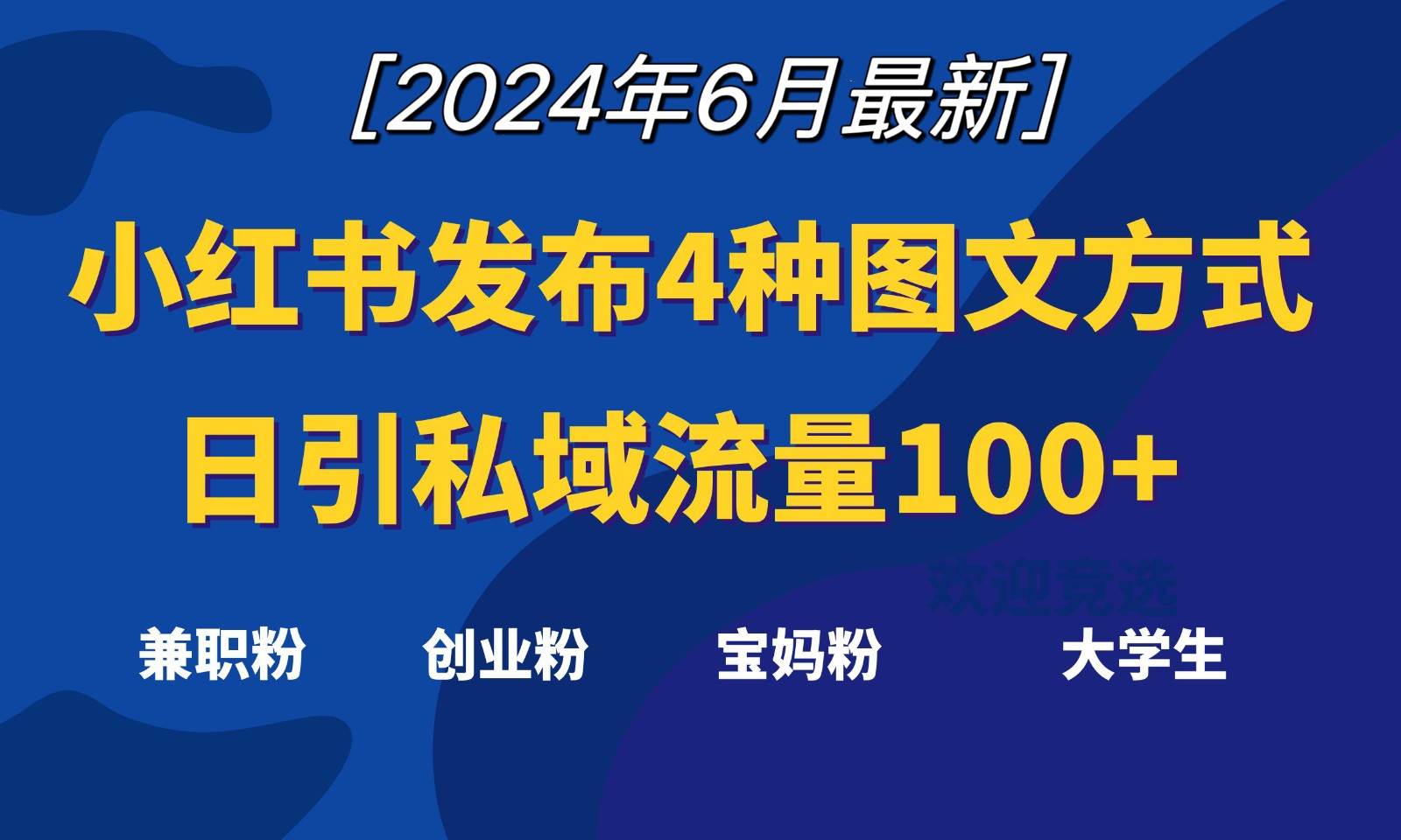 小红书发布这4种图文，就能日引私域流量100+-领学通