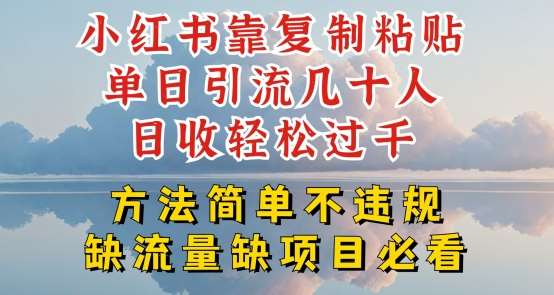 小红书靠复制粘贴单日引流几十人目收轻松过千，方法简单不违规【揭秘】-领学通