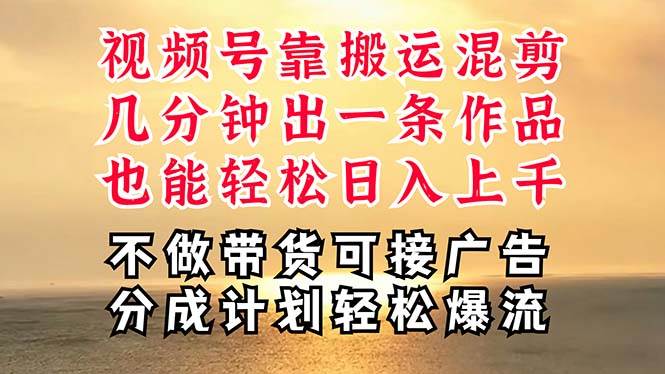 （11087期）深层揭秘视频号项目，是如何靠搬运混剪做到日入过千上万的，带你轻松爆…-领学通