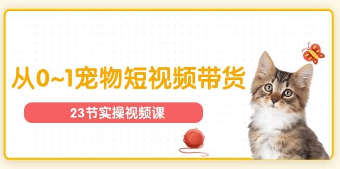 （11086期）宠物行业从0~1宠物短视频带货实操课（23节课）-领学通