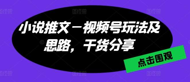 小说推文—视频号玩法及思路，干货分享-领学通