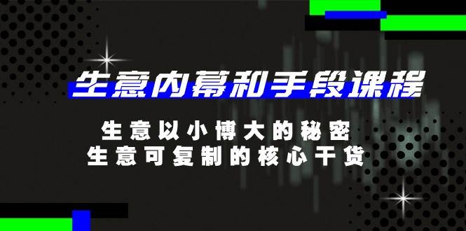 生意内幕和手段课程，生意以小博大的秘密，生意可复制的核心干货（20节）-领学通