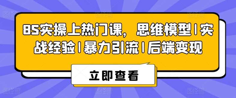 8S实操上热门课，思维模型|实战经验|暴力引流|后端变现-领学通