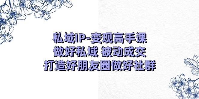 私域IP变现高手课：做好私域被动成交，打造好朋友圈做好社群（18节）-领学通