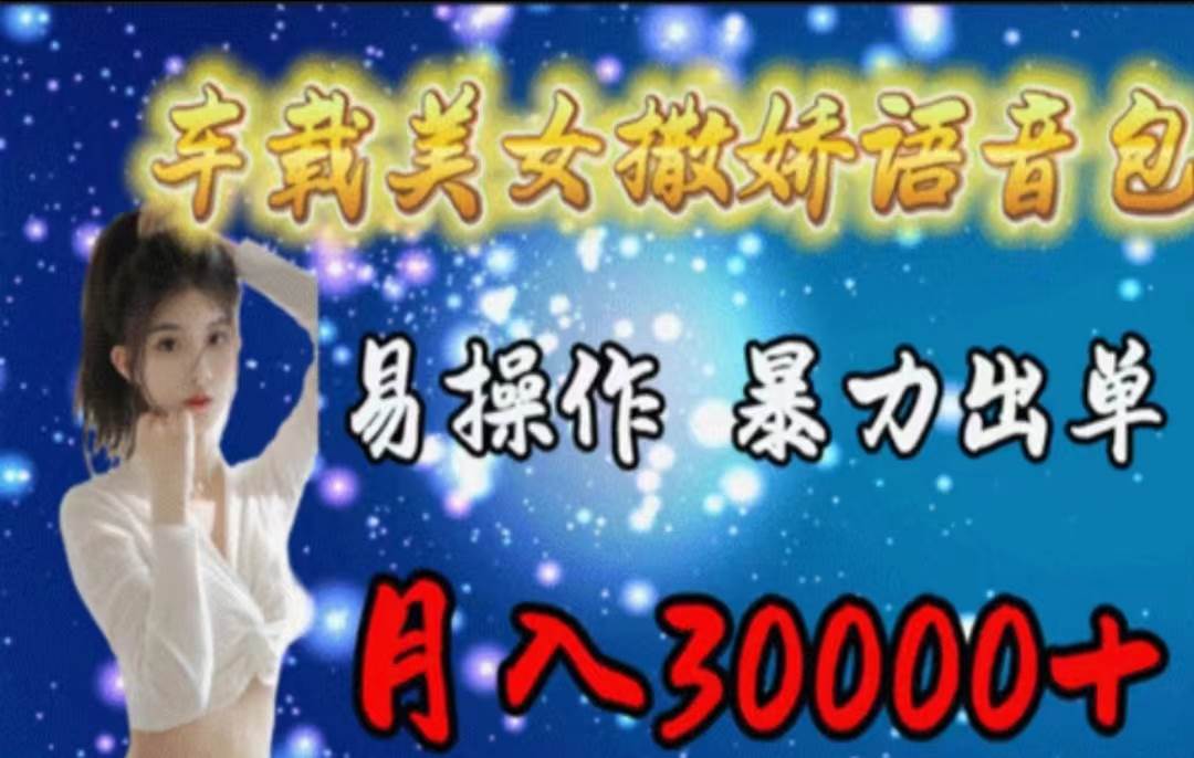 （11249期）车载美女撒娇语音包，执行就出单，月入3000＋，小白看完课程就能马上实操-领学通