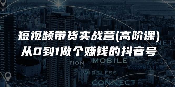 短视频带货实战营(高阶课)，从0到1做个赚钱的抖音号（17节课）-领学通