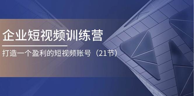企业短视频训练营：打造一个盈利的短视频账号（21节）-领学通