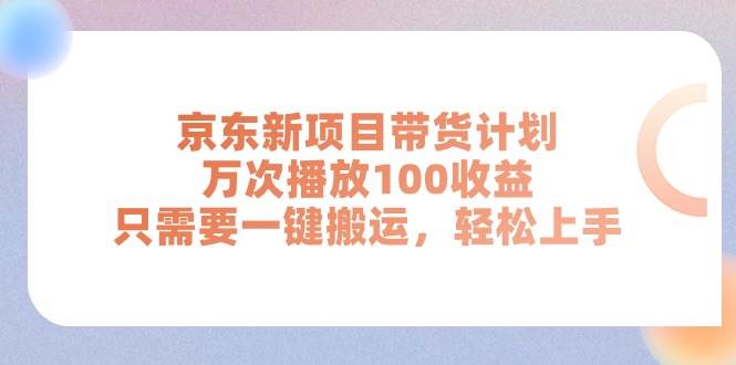 （11300期）京东新项目带货计划，万次播放100收益，只需要一键搬运，轻松上手-领学通
