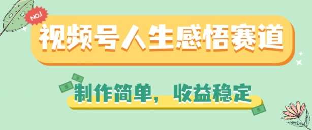 视频号人生感悟赛道，制作简单，收益稳定【揭秘】-领学通