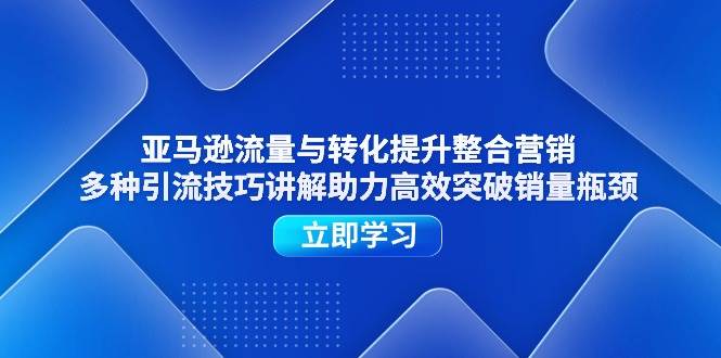 （11335期）亚马逊流量与转化提升整合营销，多种引流技巧讲解助力高效突破销量瓶颈-领学通