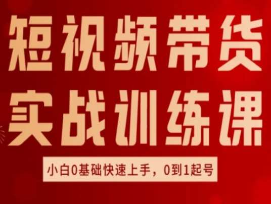 短视频带货实战训练课，好物分享实操，小白0基础快速上手，0到1起号-领学通