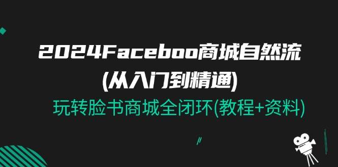 （11368期）2024Faceboo 商城自然流(从入门到精通)，玩转脸书商城全闭环(教程+资料)-领学通