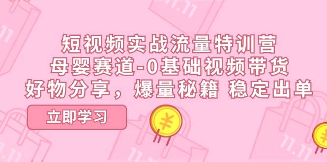 （11373期）短视频实战流量特训营，母婴赛道-0基础带货，好物分享，爆量秘籍 稳定出单-领学通