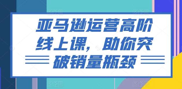 亚马逊运营高阶线上课，助你突破销量瓶颈-领学通