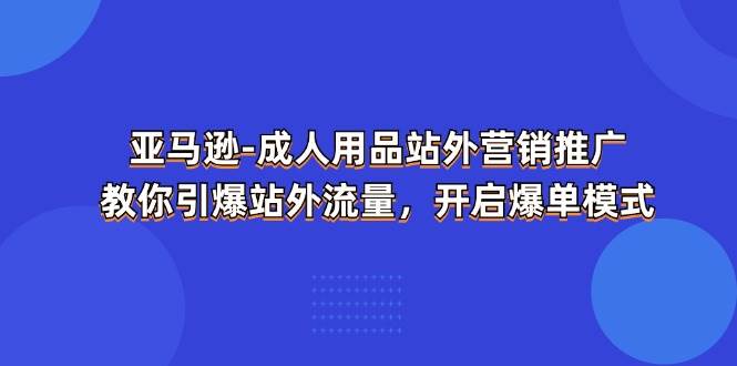 （11398期）亚马逊-成人用品 站外营销推广  教你引爆站外流量，开启爆单模式-领学通